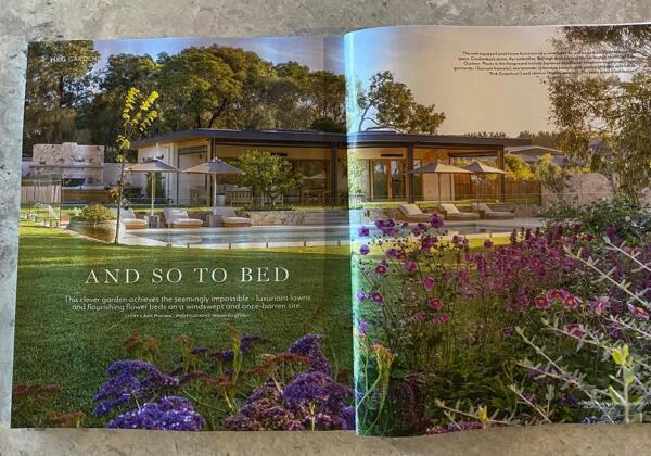 House & Garden magazine spread with King's Gardens & Pools article